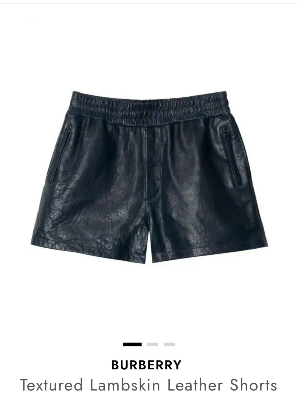 Burberry Lambskin Leather Shorts